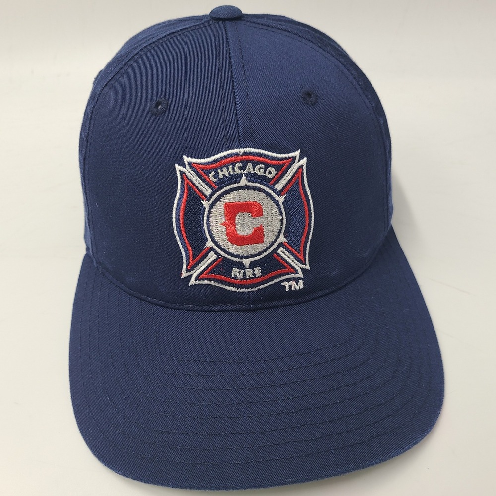 Vintage Chicago Fire Hat Snapback (Fits Small) Annco Blue Red MLS Soccer Y2K Men